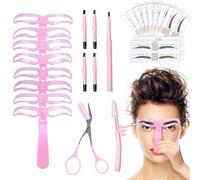 KHDULQ Stencil per Sopracciglia Principianti Con Manico,8 Set Stencil Sopracciglia Donna Riutilizzabili-Construire Sopracciglia Perfette Matita-Matita Sopracciglia X5-Lamette Donna-Forbice