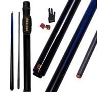 KHEALING Stecca da biliardo in fibra di carbonio, 158 m, diametro testa 12,9 mm, costruzione 1/2, connettore a 3 denti, con arto posteriore in legno tecnico, per 8 e 9 palline