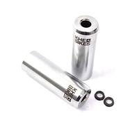KHEbikes KHE PRO CNC - Pegs cromati per BMX, 492 g, 10 mm, 14 mm, 1 paio | CNC realizzato in un unico pezzo, acciaio HiTen, adattatore per 10 mm e 14 mm, 110 mm, logo laser KHE