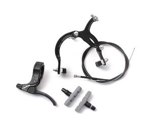 KHEbikes Set di freni per BMX, Sidepull Cantilever, freno anteriore, nero, con ganasce freno ACME e leva del freno Radius