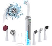 kHelfer Spazzola elettrica ricaricabile per malta con batteria integrata, spazzola elettrica aggiornata in filo di acciaio inossidabile KH6A e impermeabile IPX7, spazzola per la pulizia senza fili e 5