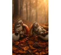 khevga Decorazione autunnale riccio con fungo, set da 2 pezzi