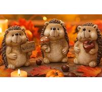 khevga Figure decorative autunnali in terracotta, riccio in poliresina, set da 3 pezzi (3)