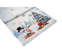 khevga Runner da tavolo natalizio con stampa pupazzo di neve, 40 x 140 cm