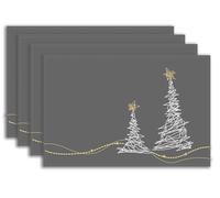 khevga Set di 4 tovagliette natalizie in tessuto 45 x 30 cm