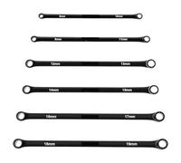 KHfgDHG Chiavi dinamometriche Set di 6 chiavi inglesi extra lunghe, da 8 mm-19 mm, combinate per l'aviazione per la manutenzione dell'automobile Cricchetto grande con(Black)