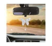 KHGUZ Accessorio per auto a forma di farfalla, con strass di cristallo, ciondolo per specchietto retrovisore dell'auto, da appendere all'interno, per donne e ragazze, universale per la maggior parte