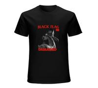 Khian SOON Black Flag Damaged Short Sleeves Men's Summer T-Shirt Black S
