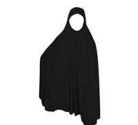 Khimar Hijab lungo da donna, morbido musulmano Ehram Ihram Overhead Pull On Top sciarpa Jilbab Abaya Burqa Preghiera Vestito per casa, ufficio, Madrassa, Umrah, Hajj, Ramadan, Eid, regalo, Nero ,