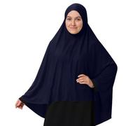 Khimar Hijab lungo da donna, morbido musulmano Ehram Ihram Overhead Pull On Top sciarpa Jilbab Abaya Burqa Preghiera Vestito per casa, ufficio, Madrassa, Umrah, Hajj, Ramadan, Eid, regalo, Marina