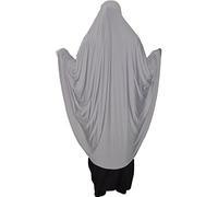 Khimar, tessuto elasticizzato in Lycra Hijab, un pezzo pronto all'uso Grigio chiaro Taglia unica