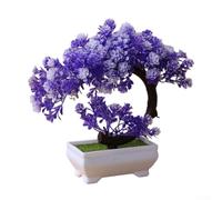 KHIronHive Bonsai artificiale in plastica realistica per mini pianta, decorazione realistica in vaso per la casa, per hotel, ufficio, caffetteria, negozio, piccola decorazione da tavolo da 19 cm, non