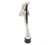 KHIronHive Fermaporta resistente a pedale attivato, senza trapano, base in gomma antiscivolo, in acciaio inox e nichel spazzolato, extra large (pedale con finitura spazzolata)