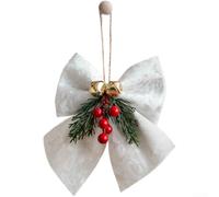 KHIronHive Fiocco di Natale in stile coreano ornamento in velluto rosso 3D campana accento per albero ghirlanda mantello festivo accessorio da appendere panno morbido velluto moderno fiocco design