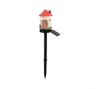 KHIronHive Luci solari a LED a forma di fungo, impermeabili, auto on off, decorazione da giardino per esterni, luce calda per Natale, patio, prato, uso tutto l'anno, luce in resina multicolore, 43 cm