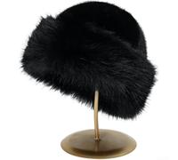 KHIronHive Morbido cappello invernale in finto visone a tesa larga | Morbido tessuto in finto visone, comfort felpato, copertura a tesa larga, design antivento, essenziale per l'inverno