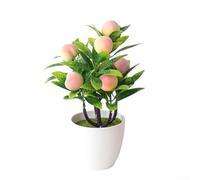 KHIronHive Pianta artificiale bonsai in vaso, albero di plastica finto per casa, camera da letto, giardino, ufficio, decorazione per feste di nozze, fogliame squisito che non sbiadisce mai, 22 x 18 cm
