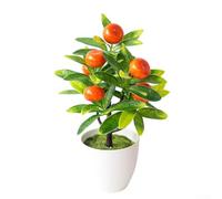 KHIronHive Pianta artificiale bonsai in vaso, albero di plastica finto per casa, camera da letto, giardino, ufficio, decorazione per feste di nozze, fogliame squisito che non sbiadisce mai, 22 x 18 cm