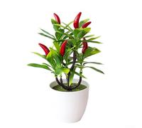 KHIronHive Pianta artificiale bonsai in vaso, albero di plastica finto per casa, camera da letto, giardino, ufficio, decorazione per feste di nozze, fogliame squisito che non sbiadisce mai, 22 x 18 cm