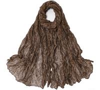 KHIronHive Sciarpa da donna in cotone e lino, 180 cm, effetto ombré | Morbido misto cotone-lino, transizione di colore ombre, motivo a cavo attorcigliato, dimensioni 180x80cm