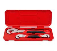 KHIronHive Set di chiavi regolabili in acciaio al carbonio multi-formato con denti a tre lati, per impianti idraulici automobilistici domestici, rosso, giallo, arancione (D)