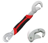 KHIronHive Set di chiavi regolabili in acciaio al carbonio multi-formato con denti a tre lati, per impianti idraulici automobilistici domestici, rosso, giallo, arancione (A)