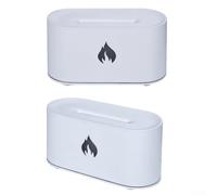 KHIronHive Umidificatore effetto fiamma e diffusore di oli essenziali con serbatoio d'acqua da 160 ml, funzionamento ultra silenzioso, luci LED a 7 colori, spegnimento automatico di sicurezza per