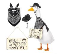 KHIronHive Vestito dell'oca del prato del poliestere per il prato inglese | Include cappello da cowboy, bandana rossa, occhiali da sole; si adatta perfettamente a oche fino a 58,4 cm di altezza
