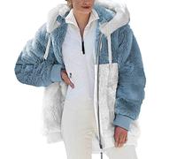 KHIRVWL 2024 Cappotto Donna Caldo Giacca Invernale Cerniera Cappotto con Cappuccio Spesso Parka Casuale Sciolto Giacche Cappotti di Peluche Teddy Outwear Regalo Donne Ragazza
