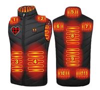 KHIRVWL 2024 Gilet Riscaldante Elettrico a Undici Zone a Doppio Controllo Invernale Stampato per Uomo e Donna Gilet Riscaldato Senza Maniche Senza Cappuccio Cappotto Giacca Casual