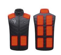 KHIRVWL 2024 Gilet Riscaldante Elettrico a Undici Zone a Doppio Controllo Invernale Stampato per Uomo e Donna Gilet Riscaldato Senza Maniche Senza Cappuccio Cappotto Giacca Casual