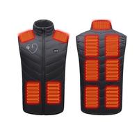 KHIRVWL 2024 Gilet Riscaldante Elettrico a Undici Zone a Doppio Controllo Invernale Stampato per Uomo e Donna Gilet Riscaldato Senza Maniche Senza Cappuccio Cappotto Giacca Casual