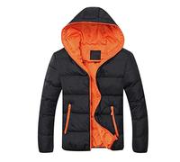 KHIRVWL 2024 Giubbotto Giacca Corto Piumino Parka Uomo Con Cappuccio Inverno Caldo Casual Tinta unita Classico Piumino Con Cerniera Giacca Trapuntata Esterna Giacca Moto Outwear Coat