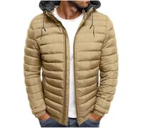 KHIRVWL 2024 Giubbotto Giacca Corto Piumino Parka Uomo Con Cappuccio Inverno Caldo Casual Tinta unita Classico Piumino Con Cerniera Giacca Trapuntata Esterna Giacca Moto Outwear Coat