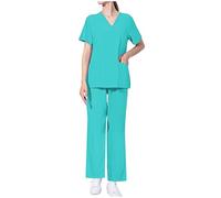 KHIRVWL 2025 Offerte Lampo del Giorno Divisa Sanitaria per Donna e Uomo | Uniforme Sanitaria Unisex Set con Casacca e Pantaloni | Divise Sanitarie Elegante Camicie Uniformi