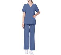 KHIRVWL 2025 Offerte Lampo del Giorno Divisa Sanitaria per Donna e Uomo | Uniforme Sanitaria Unisex Set con Casacca e Pantaloni | Divise Sanitarie Casacca Elegante Camicie Uniformi