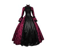 KHIRVWL Abito Medievale da Donna Manica a Campana Costume Vintage Rinascimentale Manica Lunga Abito da Festa Mascherata Cosplay Carnevale Abito da Sera da Principessa Abito a Tunica da Donna
