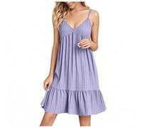 KHIRVWL Abito Tubino Donna con Spalline Sottili Tessuto Traspirante Vestito Estivo da Donna Casual Vestitino Donna Abito Corto Miniabito Scollo a V Allentato Abiti a Camicia per Tutti i Giorni
