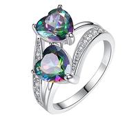 KHIRVWL Anello da Donna Anello Rimovibile di Diamanti Scintillanti Set di Anelli di Fidanzamento Anello di Zirconia Anelli per Anniversario di Matrimonio Anelli Nuziali Gioielli Regali per Le Donne