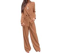 KHIRVWL Completo Donna Elegante Tailleur Blazer Completa Completo Tailleur Pantaloni e Giacca Taglie Forti da Cerimonia Tailleur Pantalone Estivo Curvy Ufficio e Lavoro Tuta Due Pezzi Tute Eleganti