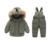 KHIRVWL Completo Sci Bambino Piumino Pesante Caldo Tuta da Sci Termica Inverno Calda Neve Antivento Tuta Invernale con Muta Sfoderabile Outdoor Softshell Snowboard