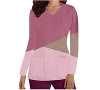 KHIRVWL Divisa Sanitaria Donna Camicia Medica Divisa Infermiera Donna Uniformi Sanitarie Slim-Fit Divisa Sanitaria Donna a Manica Lunga Scollo V Camice da Lavoro Casacca Sanitaria Offerte Lampo