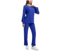 KHIRVWL Divisa Sanitaria Donna Divisa Infermiere Set con Casacca e Pantalone con Scollo A V Top Cotone Manica Corta Camice da Laboratorio Clinica Cameriera Etichetta Camicia Uniformi Medica Estiva
