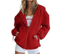 KHIRVWL Felpa Donna con Cappuccio e Zip Giacca Pile da Donna Autunno Invernale Manica Lunga Cotone Taglie Comode Hoodie Sweatshirt Classico Oversize Pullover Sportiva Casual in Stile College