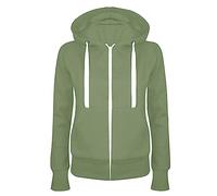 KHIRVWL Felpa Donna con Cappuccio e Zip Giacca Sportiva Leggero Hoodie Cotone Manica Lunga Sweatshirt Aperto con Tasche e Cerniera Felpe Casual Classico Primavera Autunno Elegante Maglione Sport