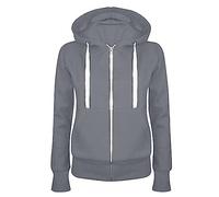 KHIRVWL Felpa Donna con Cappuccio e Zip Giacca Sportiva Leggero Hoodie Cotone Manica Lunga Sweatshirt Aperto con Tasche e Cerniera Felpe Casual Classico Primavera Autunno Elegante Maglione Sport