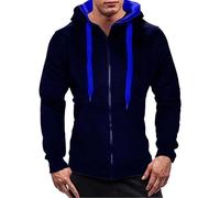 KHIRVWL Felpa Full Zip da Uomo con Cappuccio e Tasche Laterali Felpa Zip da Uomo a Manica Lunga Primavera Estate in Cotone Leggero