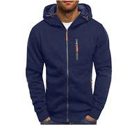 KHIRVWL Felpa Full Zip da Uomo con Cappuccio e Tasche Laterali Felpa Zip da Uomo a Manica Lunga Primavera Estate in Cotone Leggero