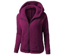 KHIRVWL Felpe con Cappuccio Donna 2024 Offerta Felpa in Pile Patchwork Manica Lunga Felpe Donna con Zip Autunno Invernale Felpa Pelosa Casual Giacca Teddy Outwear Caldo Cappotti 2 Tasche