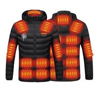 KHIRVWL Gilet Riscaldabile Uomo Donna Giacca Riscaldata Stampata Zona Invernale 21 Giacca di Cotone con Giacca Riscaldante Elettrica Intelligente a Temperatura Costante USB a Quattro Controlli